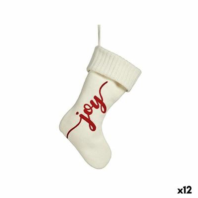 Kerstversiering Joy Kerstsok Wit Stof 28 x 4 x 46 cm (12 Stuks)
