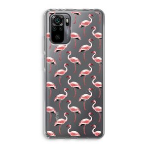 Flamingoprint groen: Xiaomi Redmi Note 10 Pro Transparant Hoesje