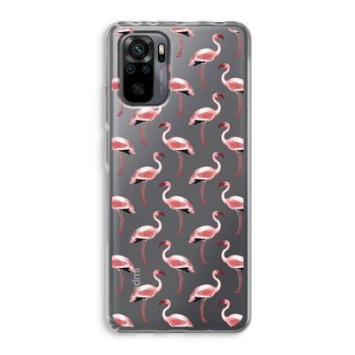 Flamingoprint groen: Xiaomi Redmi Note 10 Pro Transparant Hoesje