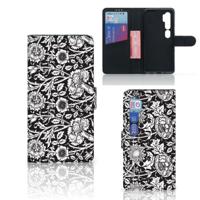 Xiaomi Mi Note 10 Pro Hoesje Black Flowers Xiaomi Mi Note 10 Pro Hoesje Black Flowers