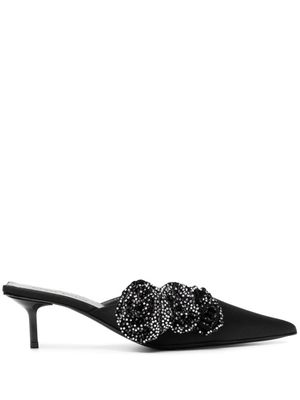 Magda Butrym mules en cuir à ornements en cristal 50mm - Noir