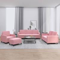 4-delige Loungeset fluweel roze