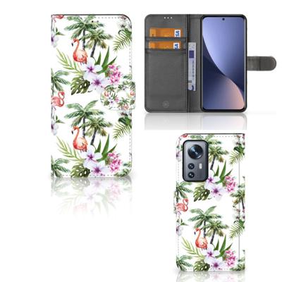Xiaomi 12 Pro | Telefoonhoesje | Met pasjeshouder | Flamingo Palms
