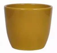 Floran bloempot boule 12x9,8 cm okergeel