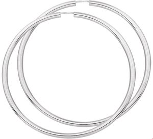 TFT Oorringen zilver ronde buis 3 mm x 70 mm