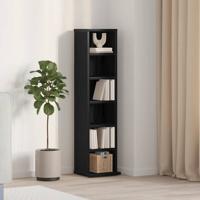CD-kast 21x20x88 cm spaanplaat zwart eikenkleurig