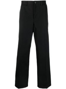 Burberry pantalon ample en coton à taille mi-haute - Noir