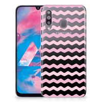 Samsung Galaxy M30 TPU bumper Waves Roze