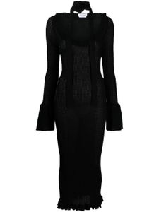 Blumarine haut en maille nervurée à volants - Noir