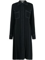 Stella McCartney contrast-stitching midi shirtdress - Noir - thumbnail