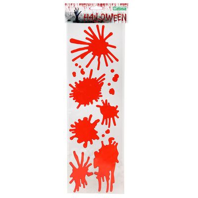 Horror/halloween raamsticker - Bloederige vlekken en spetters - 46 x 13 cm - Feestartikelen/versieri