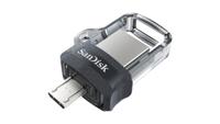 SanDisk Ultra Dual m3.0 USB flash drive 256 GB USB Type-A / Micro-USB 3.2 Gen 1 (3.1 Gen 1) Zwart, Zilver, Transparant - thumbnail