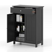 Badkamerkast met Lade & 2 Deuren & Verstelbare Plank Badkamerdressoir Badkamerkast Zwart