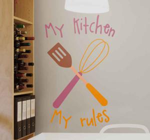 Keuken stickers Mijn keuken mijn regels print ontwerp