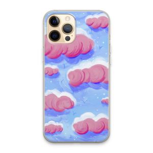 Roze wolken met vogels: iPhone 13 Pro Max Transparant Hoesje