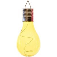 Solar hanglamp bol/peertje - geel - kunststof - 14 cm - LED - thumbnail