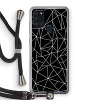 Geometrische lijnen wit: Samsung Galaxy A21s Transparant Hoesje met koord