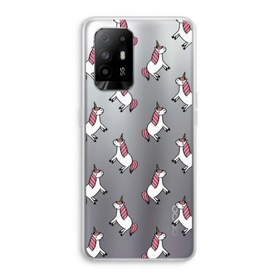 Eenhoorns overal: Oppo A95 5G Transparant Hoesje