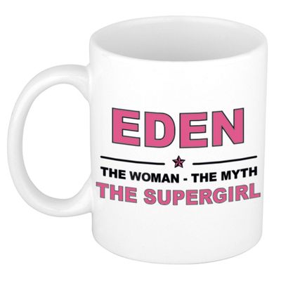 Eden The woman, The myth the supergirl cadeau koffie mok / thee beker 300 ml Eden The woman, The myth the supergirl cadeau koffie mok / thee beker 300 ml