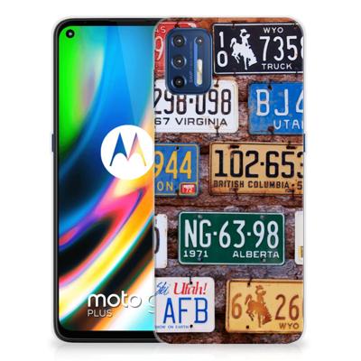 Motorola Moto G9 Plus | Siliconen hoesje | met foto Kentekenplaten