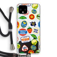 Fruitsticker: Pixel 4 Transparant Hoesje met koord