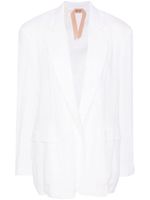 Nº21 blazer en cuir à effet froissé - Blanc