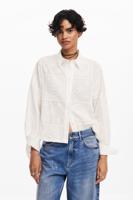 Effen overhemd met borduursels - WHITE - L