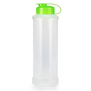 Drinkfles/waterfles/bidon - 1600 ml - transparant/groen - kunststof