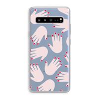 Hands pink: Samsung Galaxy S10 5G Transparant Hoesje