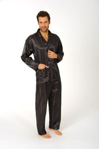 Heren pyjama satijn 94010-56-Donker Blauw
