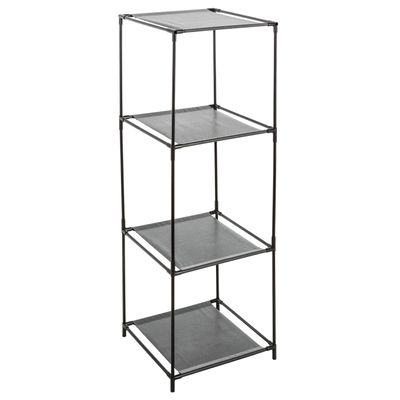 5Five Opbergrek 3-laags - metaal - kunststof - zwart - 34 x 98 cm - voor opbergmanden
