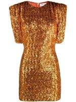 The Attico robe courte à ornements en sequins - Orange The Attico robe courte à ornements en sequins - Orange