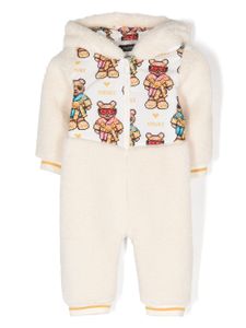 Versace Kids barboteuse en polaire à imprimé Pixel Teddy - Tons neutres