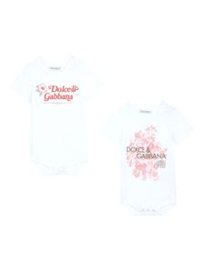 Dolce & Gabbana Kids lot de bodies en coton à logo imprimé - Blanc