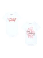 Dolce & Gabbana Kids lot de bodies en coton à logo imprimé - Blanc