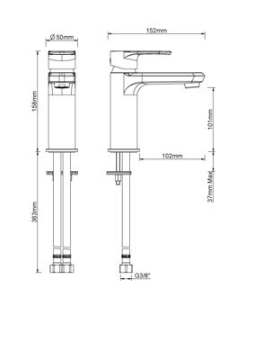 Wiesbaden Trop wastafelmengkraan geborsteld staal