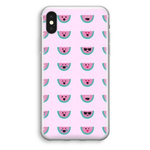 Smiley watermeloenprint: iPhone X Transparant Hoesje