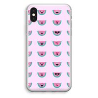 Smiley watermeloenprint: iPhone X Transparant Hoesje