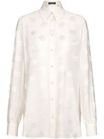 Dolce & Gabbana chemise en soie à logo DG en jacquard - Blanc - thumbnail