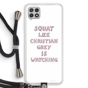 Christian Grey: Samsung Galaxy A22 4G Transparant Hoesje met koord