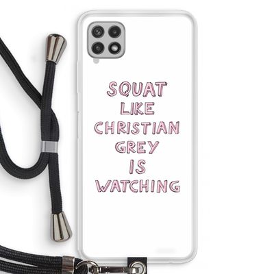 Christian Grey: Samsung Galaxy A22 4G Transparant Hoesje met koord