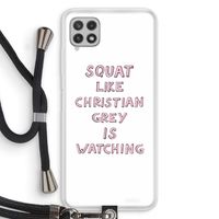 Christian Grey: Samsung Galaxy A22 4G Transparant Hoesje met koord