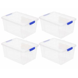 Plasticforte Opslagbakken met deksel - 10x - 16 liter - 40 x 30 x 21 cm - Organizers - transparant