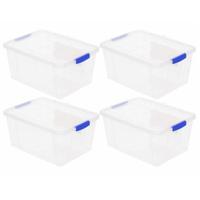 Plasticforte Opslagbakken met deksel - 10x - 16 liter - 40 x 30 x 21 cm - Organizers - transparant