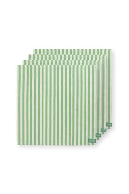 Pip Studio Set/4 Servetten Strepen Licht Groen