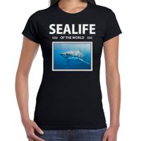 Haaien t-shirt met dieren foto sealife of the world zwart voor dames