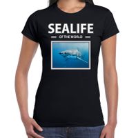 Haaien t-shirt met dieren foto sealife of the world zwart voor dames - thumbnail