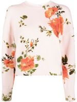 ERDEM pull en maille intarsia à fleurs - Rose