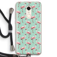 Flamingoprint groen: Xiaomi Redmi 5 Transparant Hoesje met koord Flamingoprint groen: Xiaomi Redmi 5 Transparant Hoesje met koord