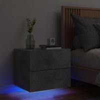 Nachtkastje met LED's wandgemonteerd betongrijs - thumbnail